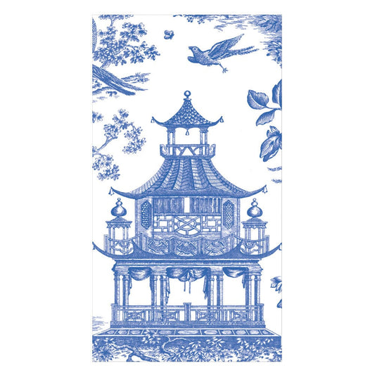 Caspari Blue Pagoda Guest Towel