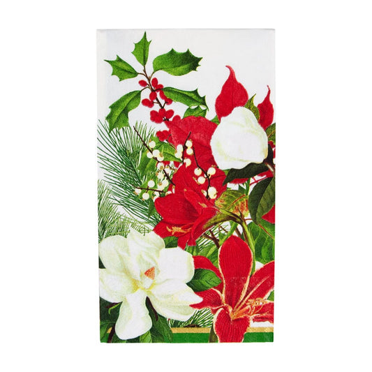 Caspari Christmas Garden Guest Towel