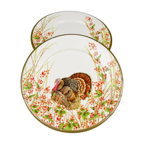 Caspari Turkey & Berries Dinner Plate