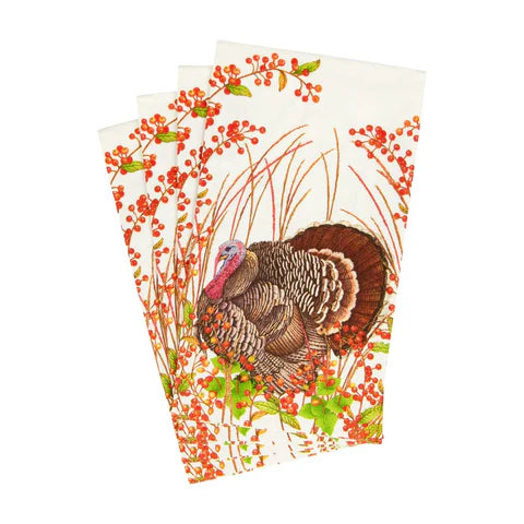 Caspari Turkey & Berries Guest Towel