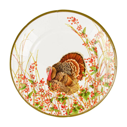 Caspari Turkey & Berries Salad Plate