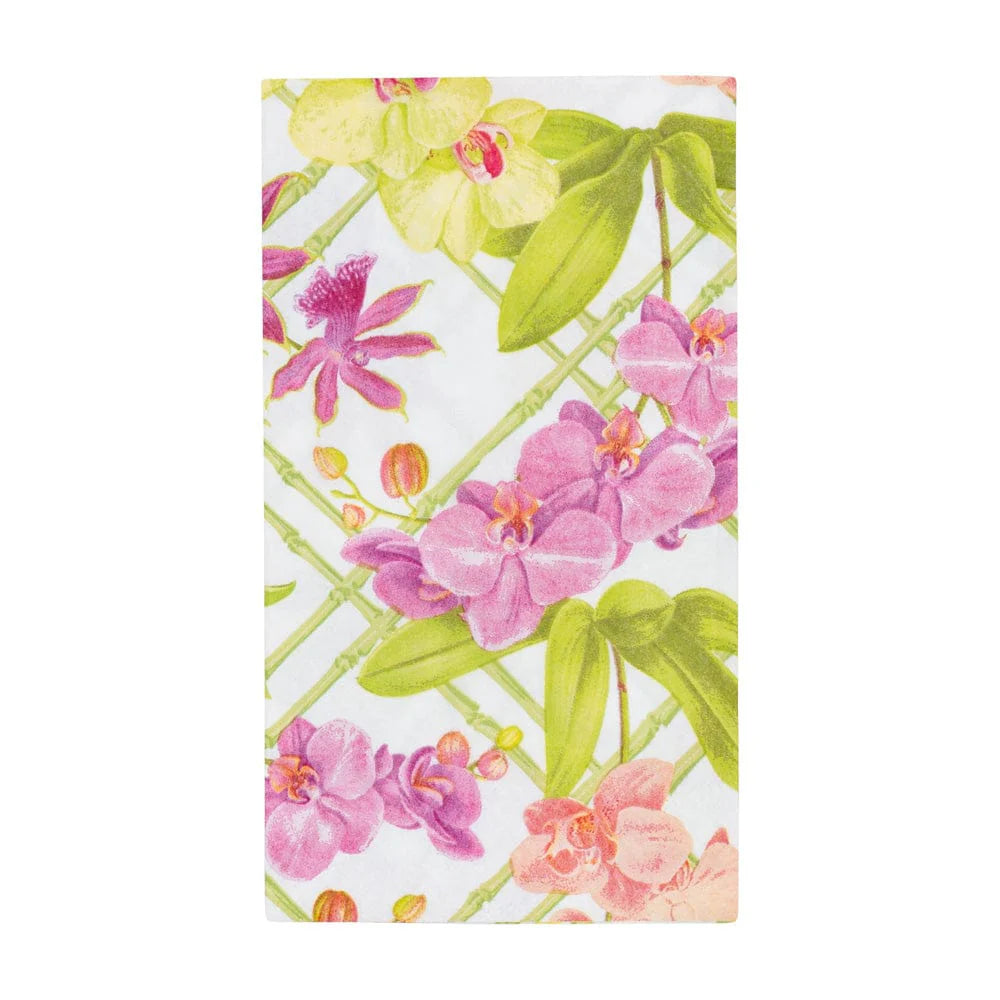 Caspari Orchid Conservatory Guest Towel