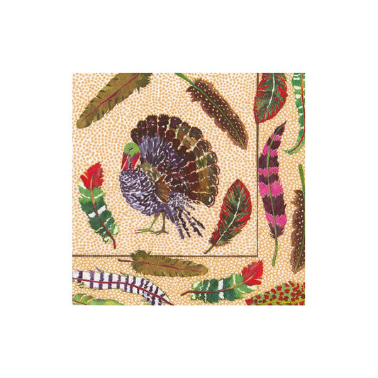 Caspari Plumage Cocktail Napkins