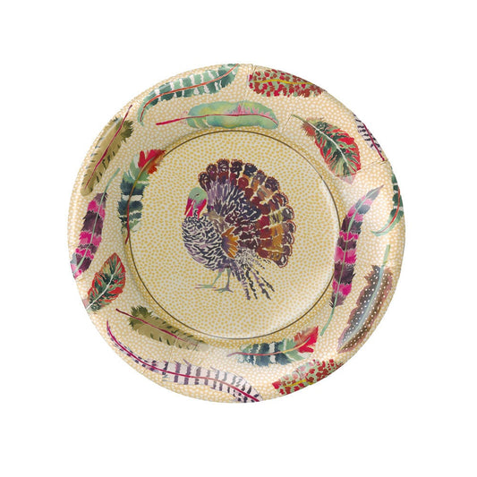 Caspari Plumage Paper Salad & Dessert Plates