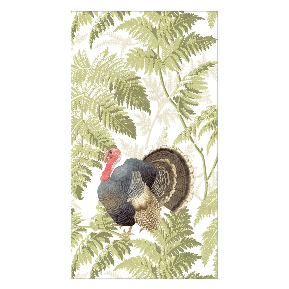 Caspari Turkey Among Ferns Guest Towels