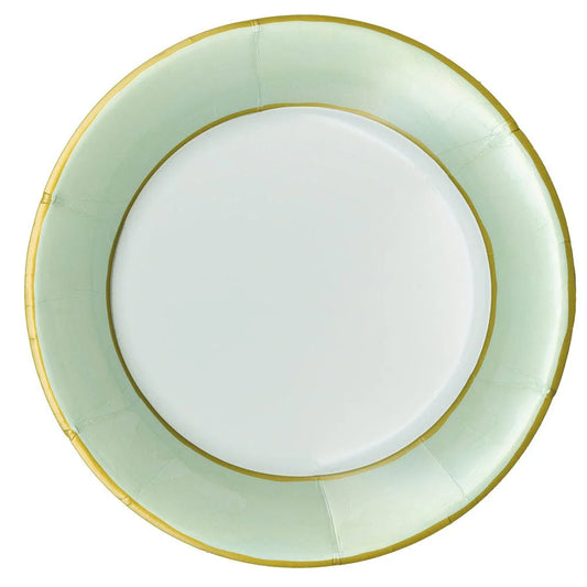 Caspari Watercolor Celadon Dinner Plates