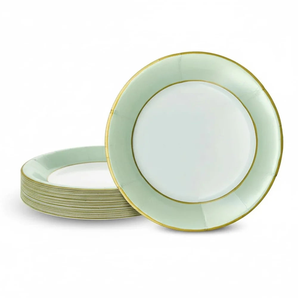 Caspari Watercolor Celadon Salad Plate