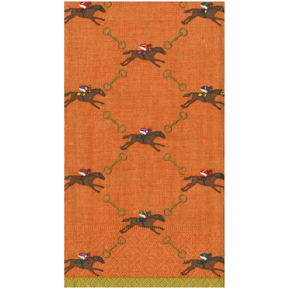 And They're Off! Orange Guest Towel - package of 15
