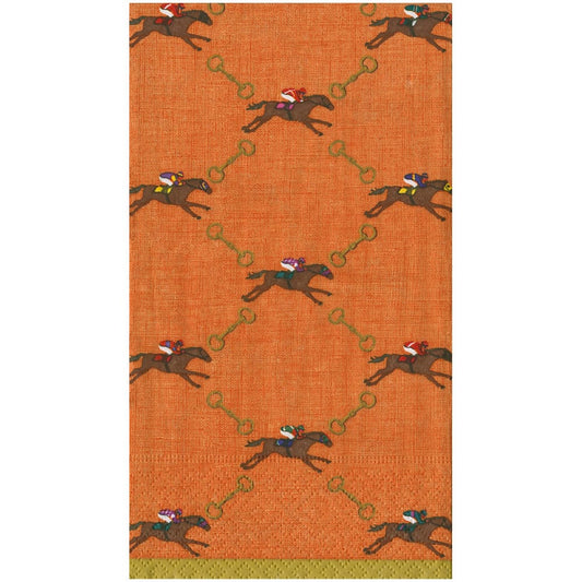 And They're Off! Orange Guest Towel - package of 15