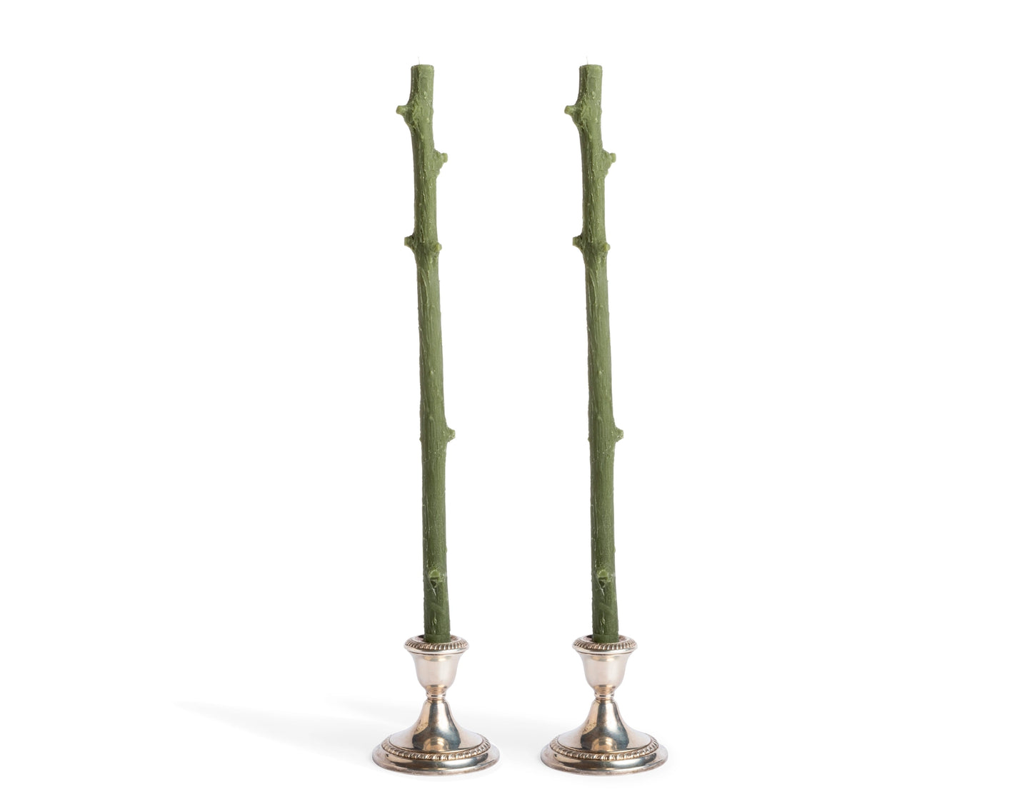 Stick Candle Hemlock Pair, Forest Green