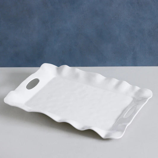 Beatriz Ball Vida Havana Rect Tray With Handles, White