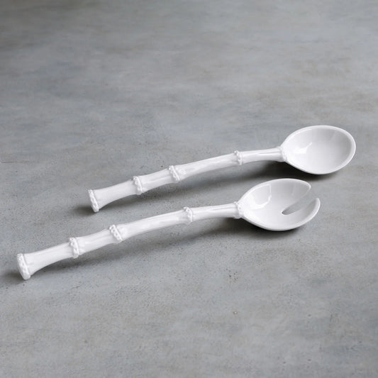 Beatriz Ball Vida Bamboo Large Salad Servers, White