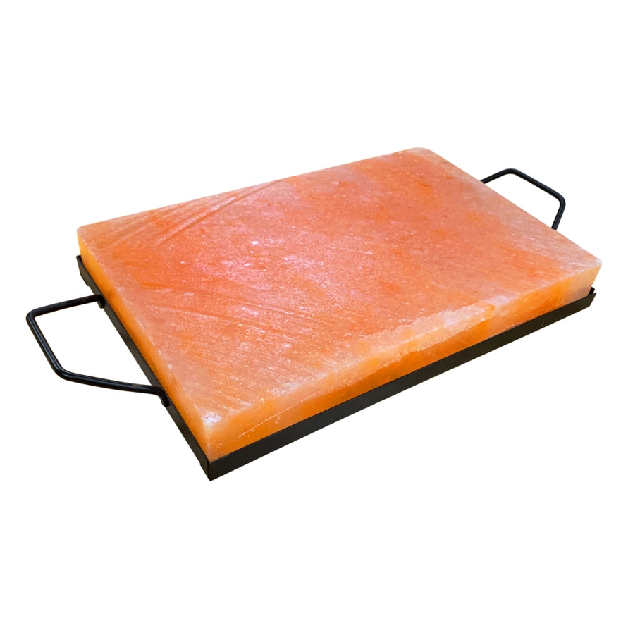 Outset Pink Himalayan Salt Block Holder Tray, 8.25" X 15"