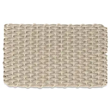 Wicked Good Lobster Rope Outdoor Doormat, Light & Sand Double Weave, 18x30
