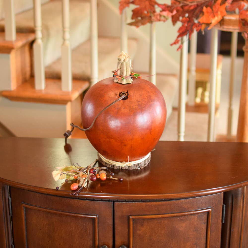 Hand-Crafted Pumpkin Gourd - Frederick Large Lit - Fall