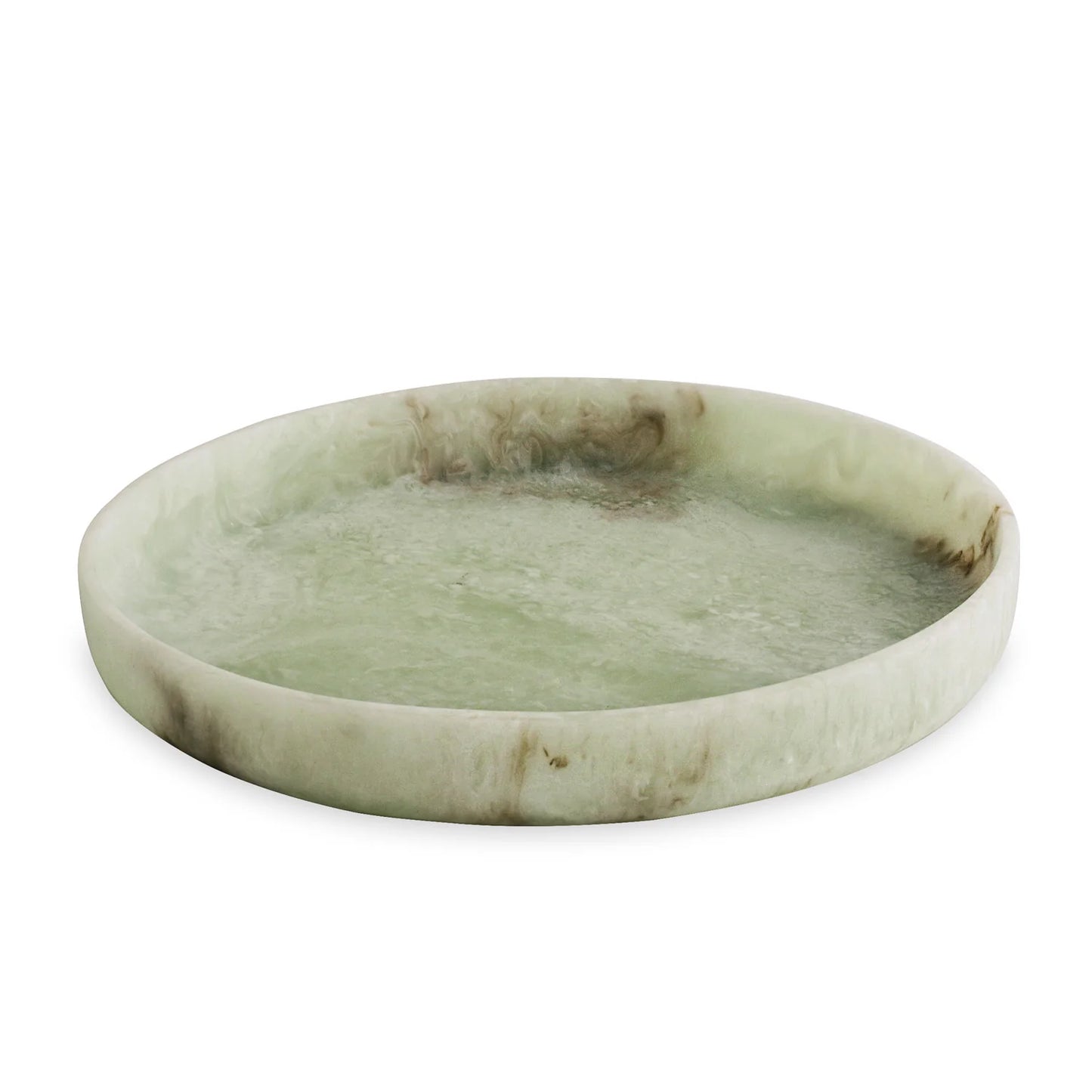 Beatriz Ball Resin Giada Rd Tray Jade Swirl