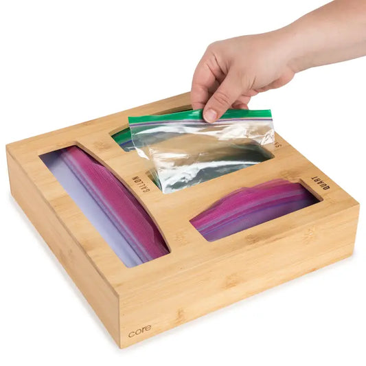 Core Bamboo Multi Plastic Bag Organizer