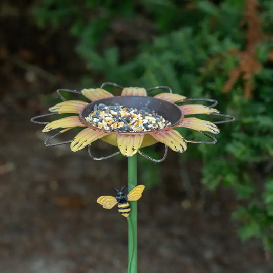 Sunflower Bowl Bird Feeder Stake