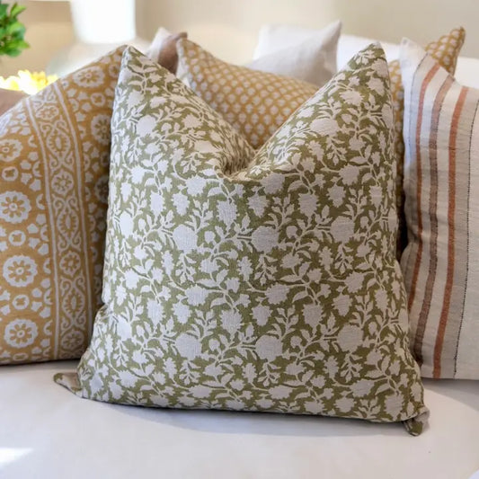 Hedgerow Cushion Cover + Insert Olive 22"X 22"
