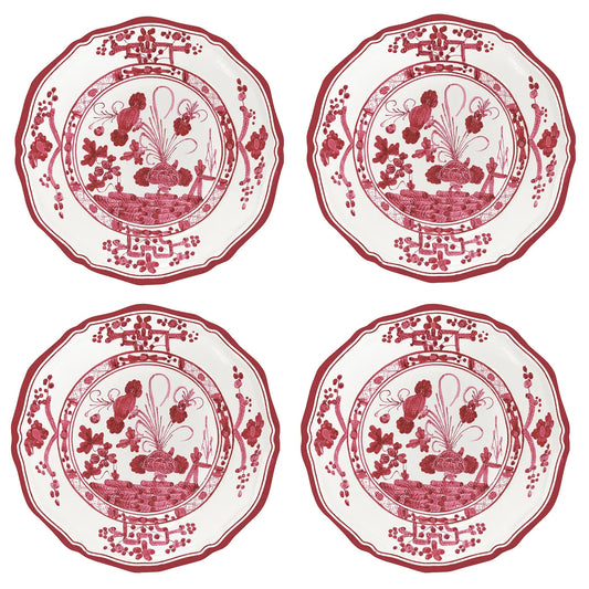 Beatriz Ball VIDA Faenza Appetizer Plate Set of 4 (Red and White)