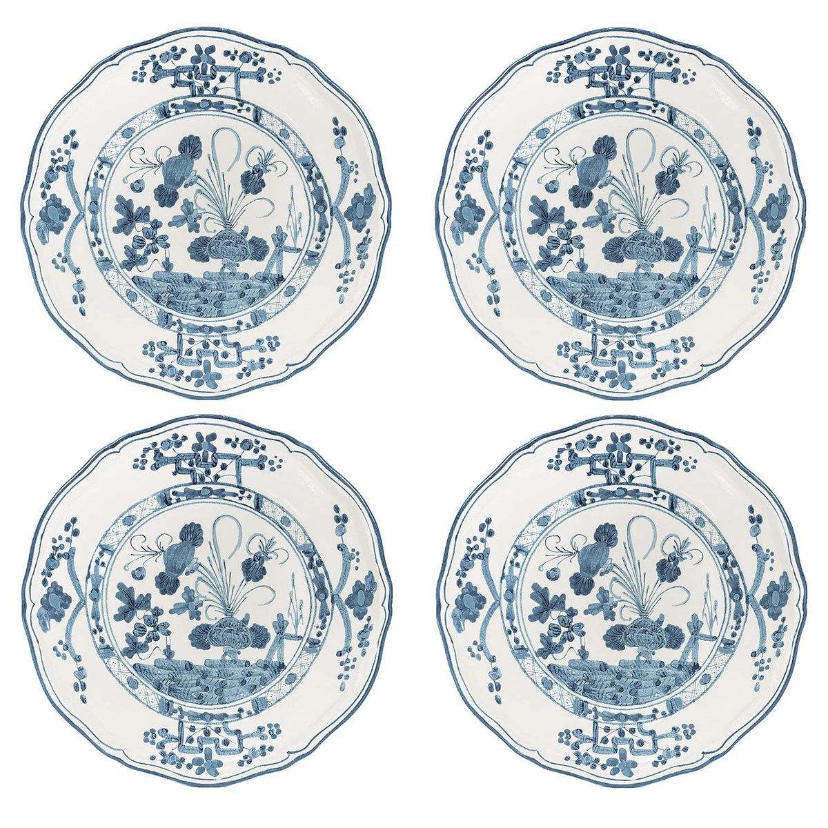 Beatriz Ball VIDA Faenza Appetizer Plate Set of 4 (Blue and White)