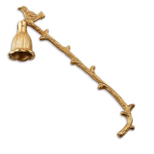 Bird On Twig Candle Snuffer - Antique Brass