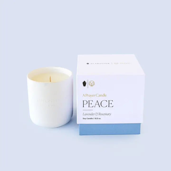 Alabaster Peace Candle