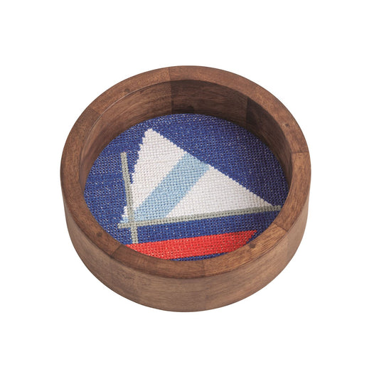 Sboat Wine Needlepoint Coaster