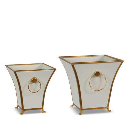 Raz White Metal Container, Large