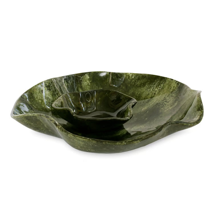 RESIN Malachite Bowl with Dip (Green)