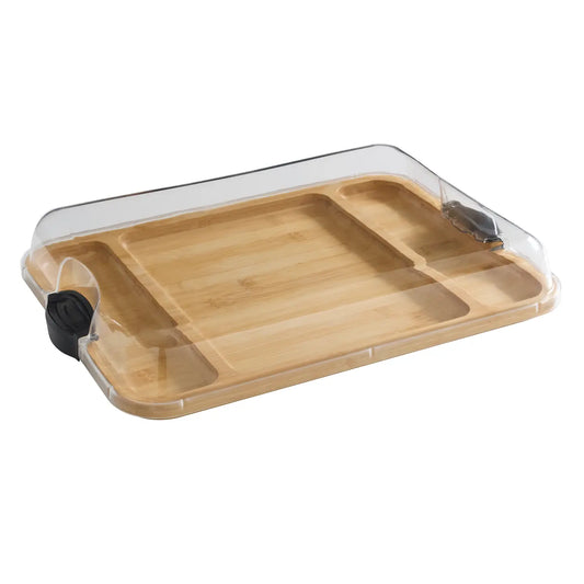 12x16 Make and Take Board with Dividers- Bamboo, Black Handles