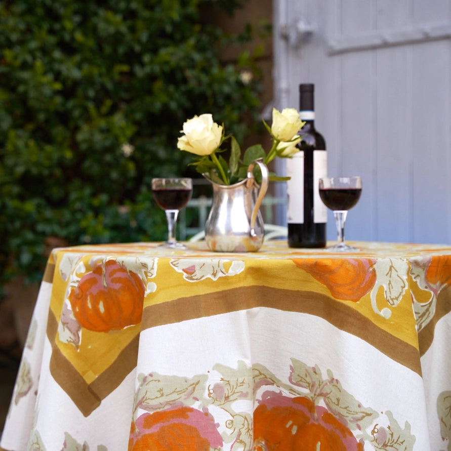 Pumpkin Orange & Mustard Tablecloth