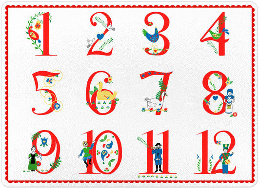 Twelve Days of Christmas Glass Cutting Board