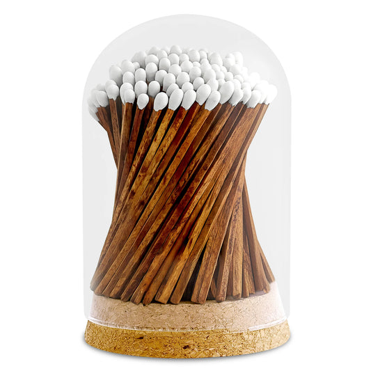 4" Matches In Cloche Dome - Carrot Cake
