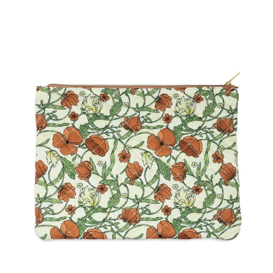 Quilted Study Pouch, Morris Garden