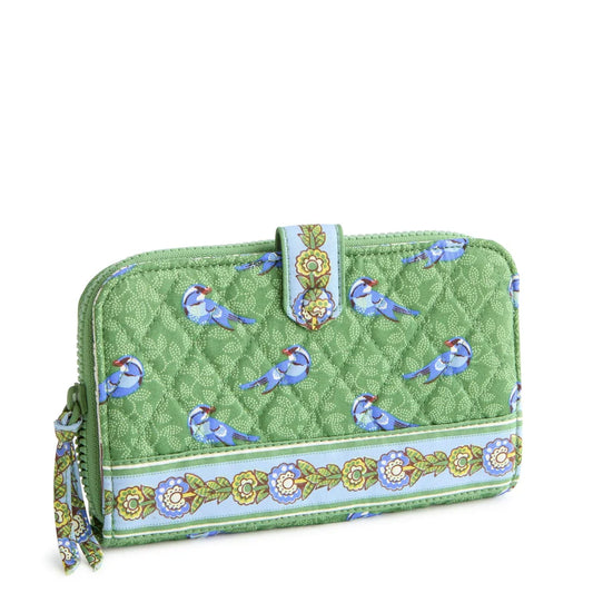 Vera Bradley Lg Tab Wallet, Green Birds