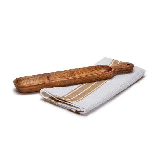 Two's Company Cracker Paddle Board & Dish Towel Set