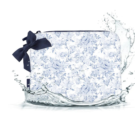 Something Navy Bow Crinkle Makeup Bag
