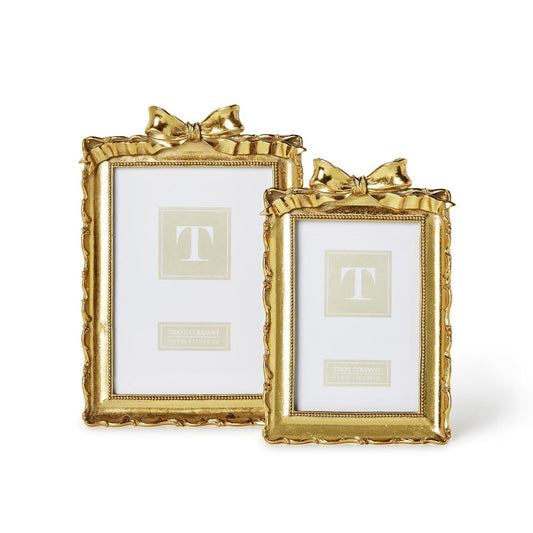 Two's Company Gold Bow Frame 5x7