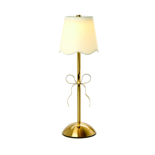 Two's Company LED Gold Bow Table Lamp