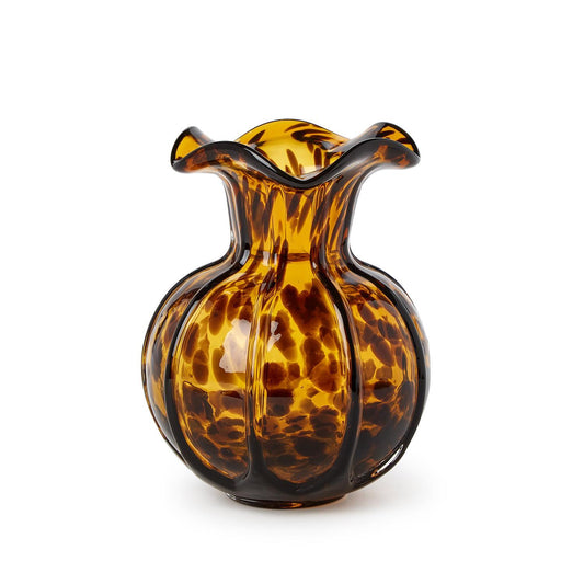 Two's Company Ruffled Vase, Tortoise
