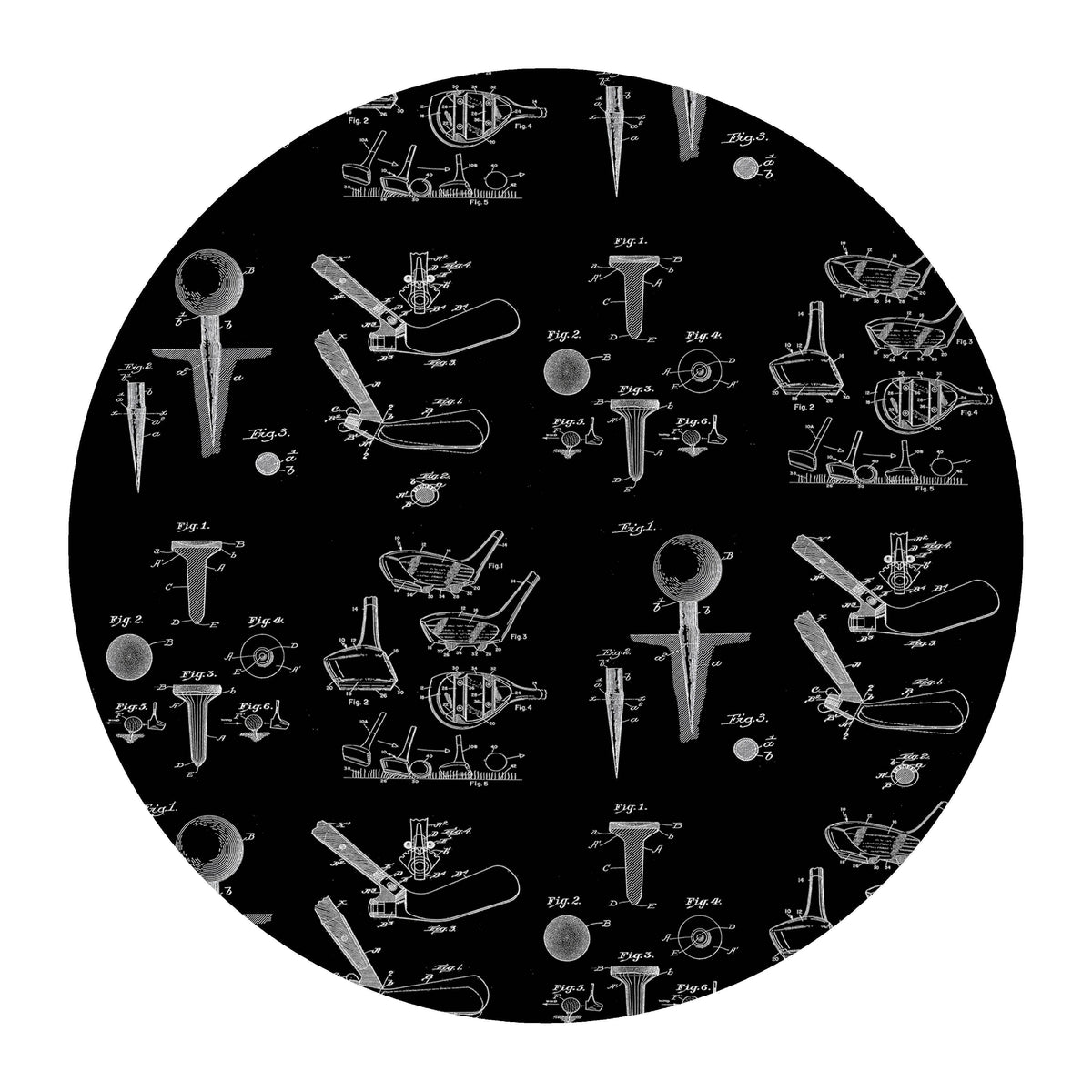 Black Golf Patent Glass Cutting Board