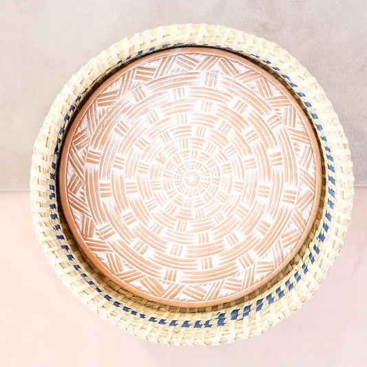 Rahab's Rope Round Blue Weave Bread Warmer