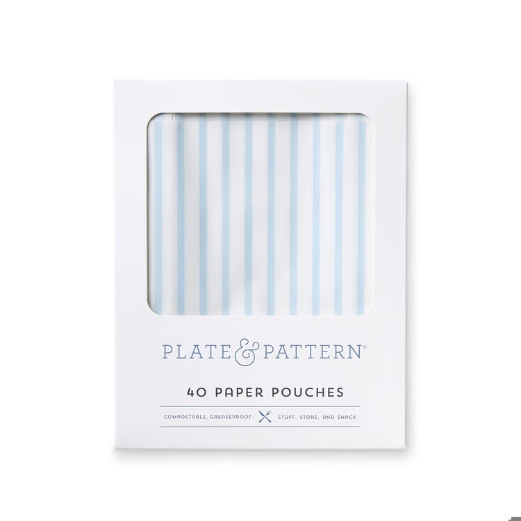 Plate & Pattern Paper Pouches, Periwinkle Stripe