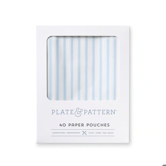 Plate & Pattern Paper Pouches, Periwinkle Stripe