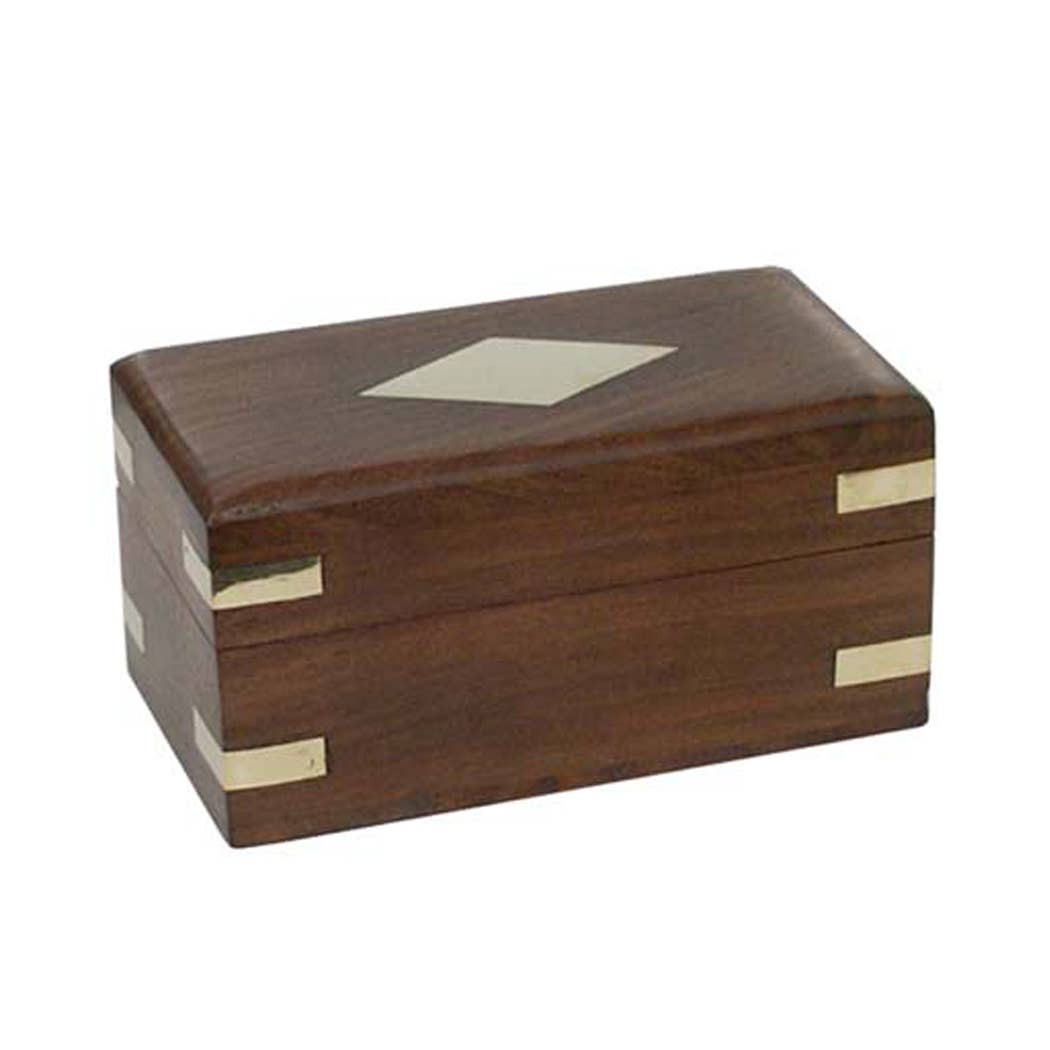 Wood Telescope Box with Brass Diamond Inlay | Tabletop decor