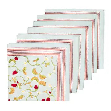 Couleur Nature Strawberry Blue Napkins S/6