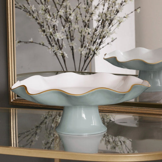 Beatriz Ball Encanto Carola Pedestal Cake Plate, Slate & White