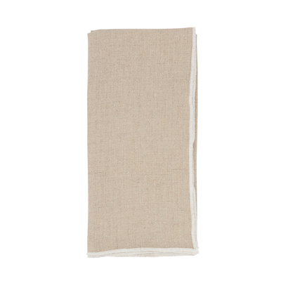 Saro Stitch Border Napkin S/4, Natural