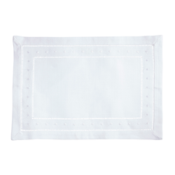 Saro Lifestyles White Hemstitch Placemat, Swiss Dot